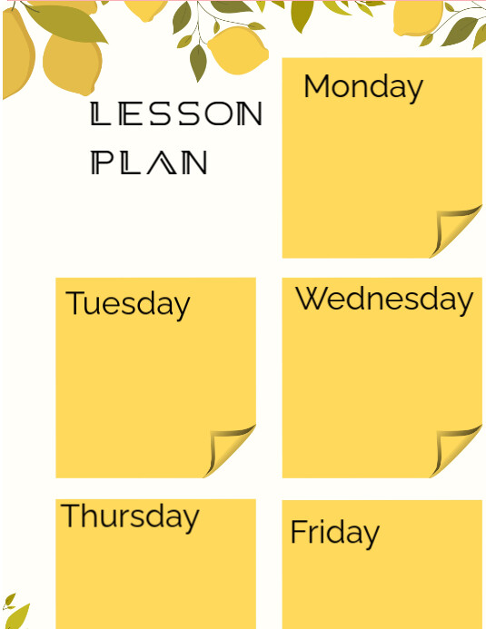Home Lesson Flyer Samples Orange List-based Daily Lesson Plan Flyer (us Letter) Template ...