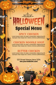 Orange List-based Halloween Menu Template Tumblr Graphic
