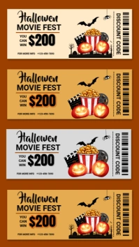 Orange List-based Halloween Ticket  Instagram Story template