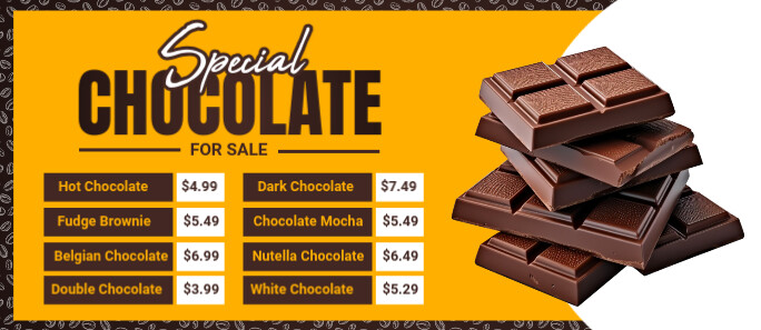 Orange List-based Special Chocolate Menu Envelopes template