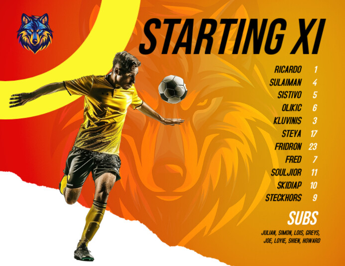 Orange List-based Starting Line Up Flyer (us Letter) template