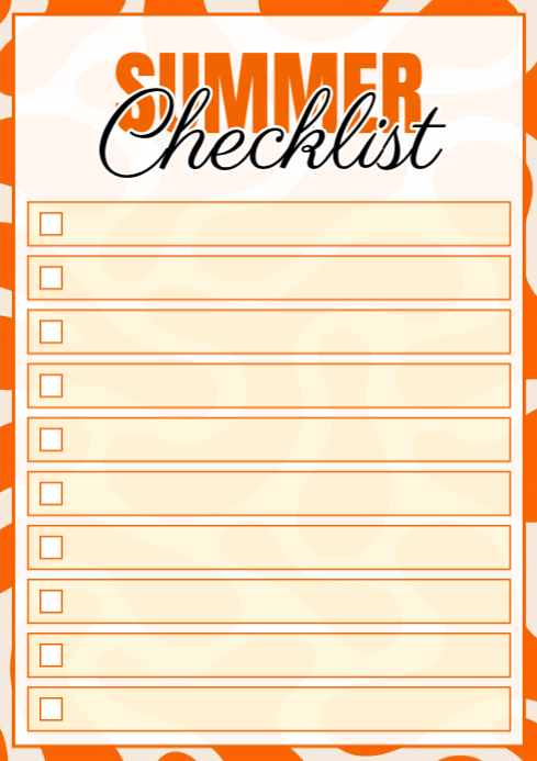 Yellow Summer Checklist A4 Template | PosterMyWall