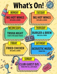 Orange List-based What's On Flyer (us Letter) template