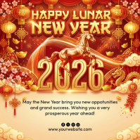 Orange Lunar New Year Celebration Instagram Post template