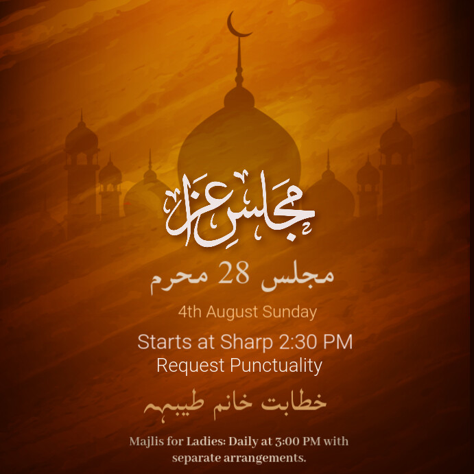 Orange Majalis Invites Instagram Post template