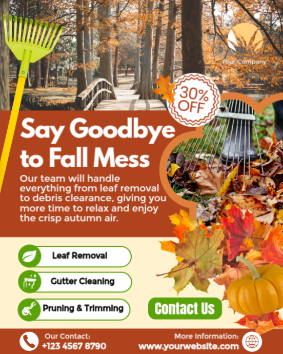 Fall Clean Up Graphics Fall Cleanup Template | PosterMyWall