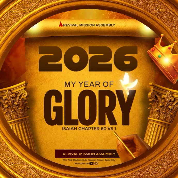Orange Maximalist 2026 Year Of Glory Prophetic Template Instagram Post ...