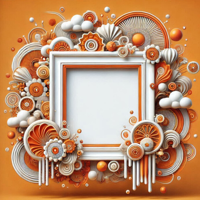 Copy of Orange Maximalist 3d Picture Frame Instagram Post | PosterMyWall