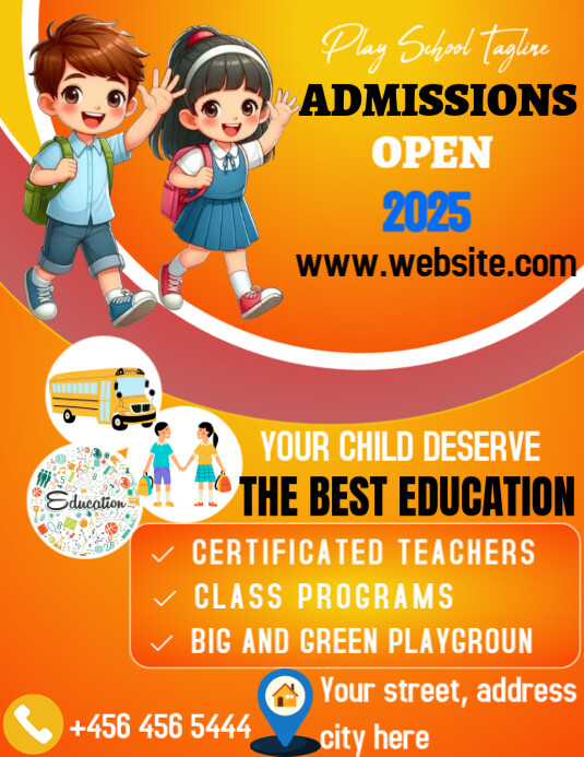 Copy of Orange Maximalist Admissions Open Flyer (us Letter) | PosterMyWall