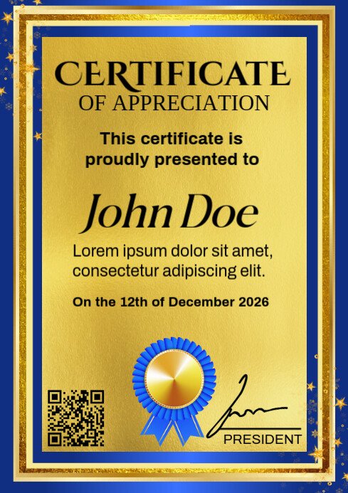 Orange Maximalist Appreciation-certification-design- A4 template