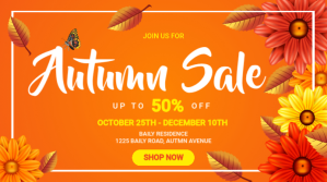 Orange Maximalist Autumn Sale Digital Display (16:9) template
