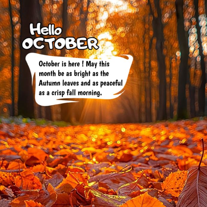 Aug Fall Posts Orange Maximalist Autumn Vibes Instagram Post Template | PosterMyWall