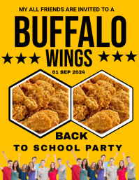 Orange Maximalist Back To School Party Flyer template