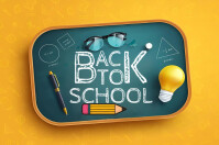 Orange Maximalist Back To School Poster Плакат template