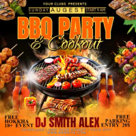 Zwart BBQ Party Wpis na Instagrama Template