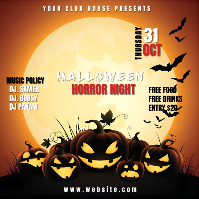 Copy of Orange Maximalist Best Halloween Horror Party Flyer Instagram ...