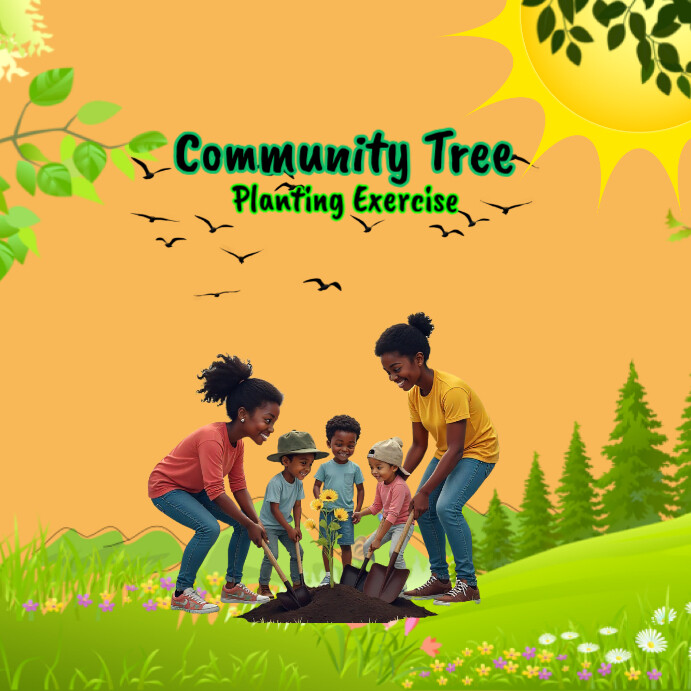 Orange Maximalist Book Cover Community Tree Planting Exercise Instagram Post template