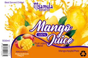 Orange Mango Juice Label Etykieta Template
