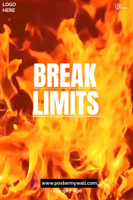Orange Maximalist Break Limit - Unleash Your Full Potential  Poster template