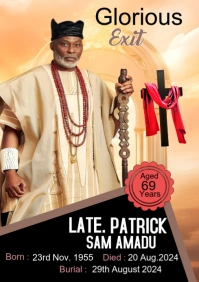 Orange Maximalist Burial Poster A4 template