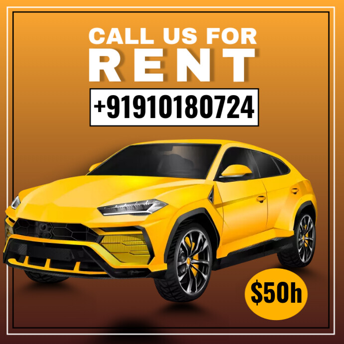 Orange Maximalist Car Rent Ad Instagram Post Template | PosterMyWall