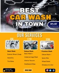 Orange Maximalist Car Wash Instagram Portrait template