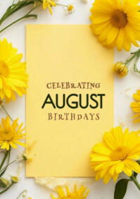 Orange Maximalist Celebrating August Birthdays  A4 template