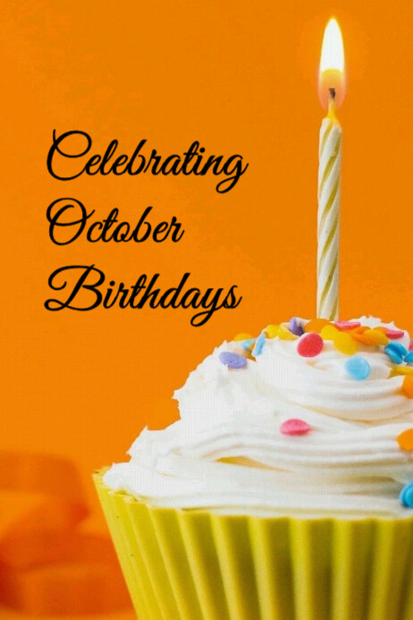 Orange Maximalist Celebrating October Birthdays Banner 4' × 6' Template ...