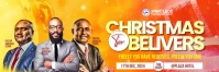 Orange Maximalist Christmas Convention  Banner 2' × 6' template