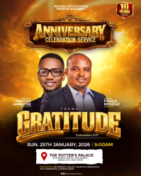 Black Anniversary Celebration Service Instagram Portrait Template