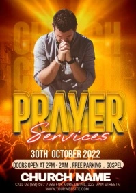 Orange Maximalist Church A1 template