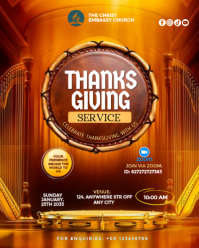 Laranja Thanksgiving Church Service Instagram Portrait Template