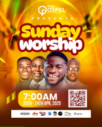 Orange Maximalist Church Flyer  Instagram Portrait template