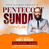 Orange Maximalist Church Flyer Instagram Post template