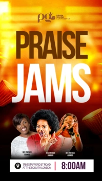 Orange Maximalist Church Flyer  Instagram Story template