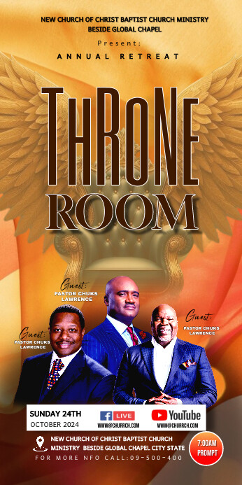 Orange Maximalist Church Programs Invitation Template | PosterMyWall