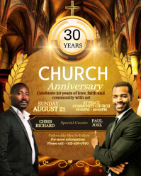 Orange Maximalist Church Service Flyer  Instagram Portrait template