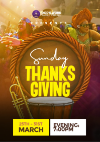 Orange Thanksgiving Event A4 Template