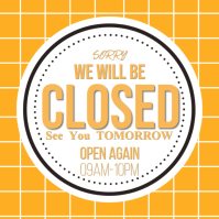 Orange Maximalist Closed Announcement Flyers Template  Instagram Post