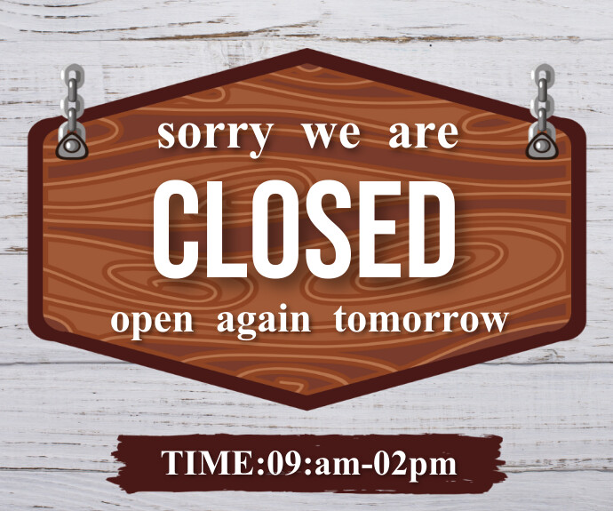 Plantilla de Orange Maximalist Closed Notice Template Flye | PosterMyWall