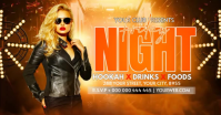 Orange Maximalist Club Night Event Facebook Shared Image Video Obraz udostępniany na Facebooku template