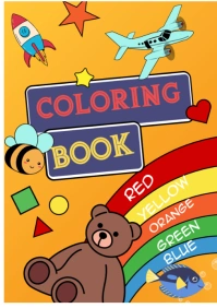 Orange Maximalist Coloring Book Cover A5 template