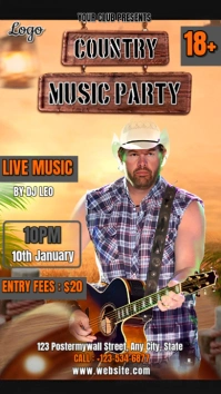 Orange Maximalist Country Music Party Instagram Story template