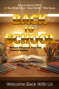 Orange Maximalist Creative Back To School Poster – Modern Editable Design Poster template