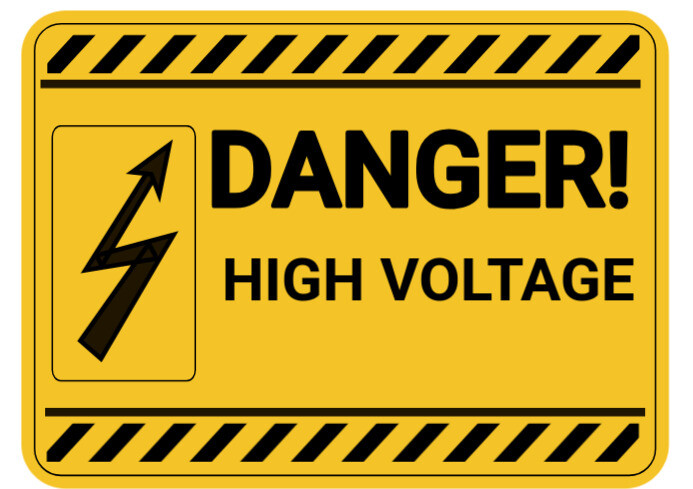 Orange Maximalist Danger High Volt  A4 template