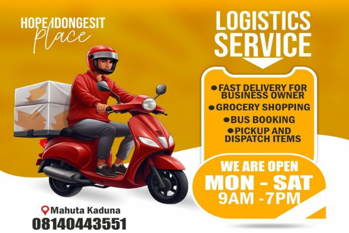 Orange Maximalist Delivery Services Poster template