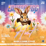 Orange Maximalist Easter Egg Hunt Party  Instagram Post template