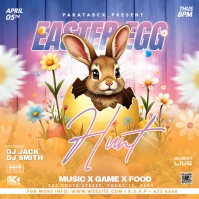 Orange Maximalist Easter Egg Hunt Party  Instagram Post template