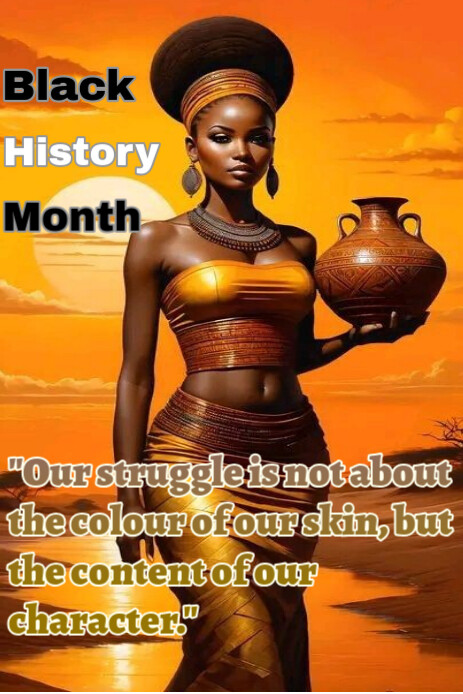 Orange Maximalist Empowered Black Voices, Printable  Pinterest Graphic template