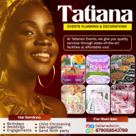 Orange Maximalist Event Planning Service Poster Instagram Post template